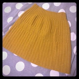 Anthropologie Mustard Knit Skirt