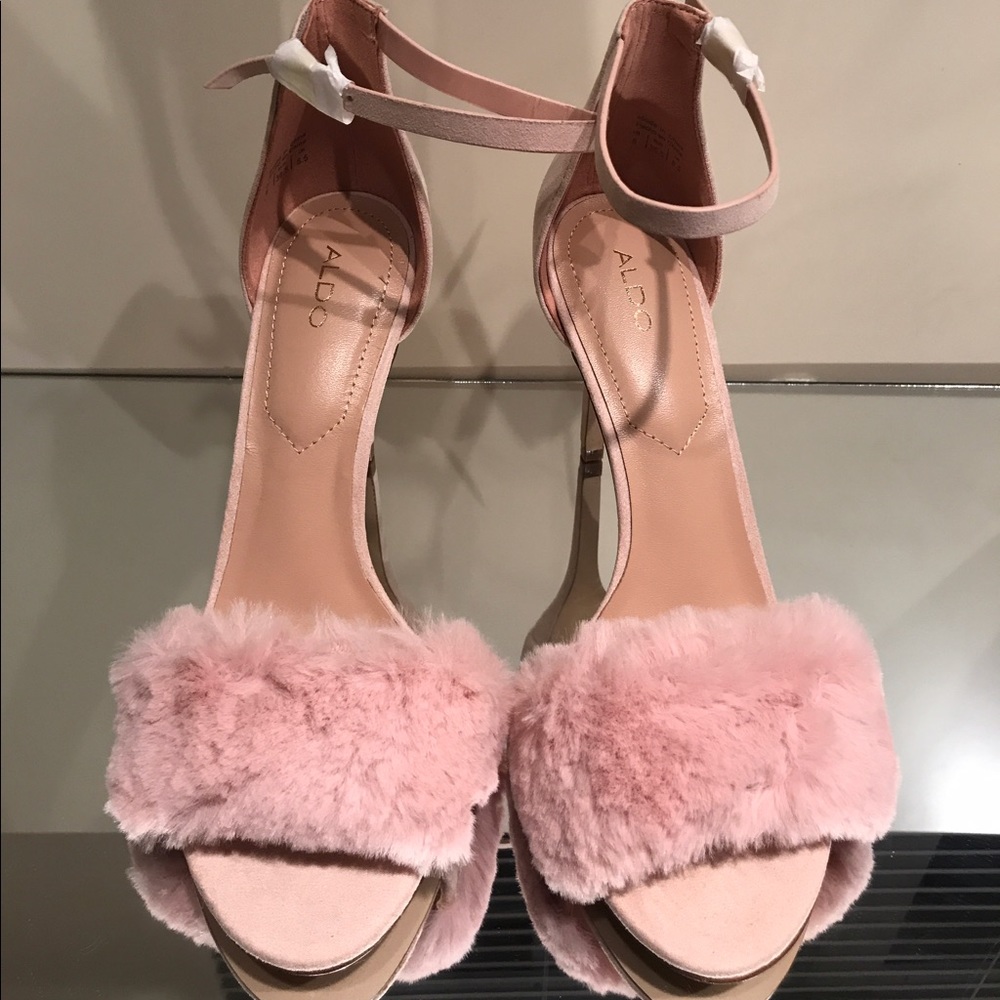 Aldo Lalisa Pink Furry Sandal