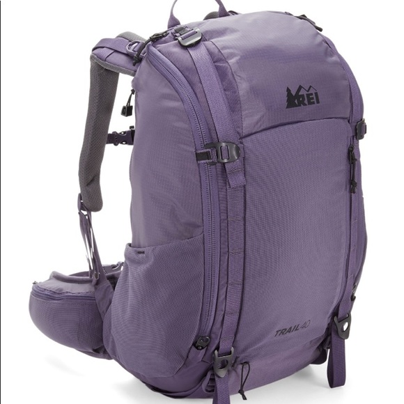 purple hiking backpack