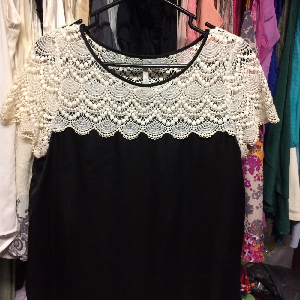 Lauren Conrad silk and lace top