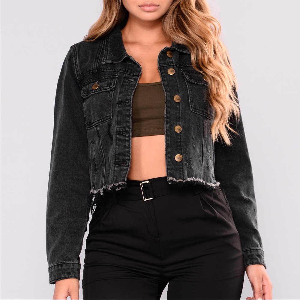 Raw Edge Denim Jacket Grey