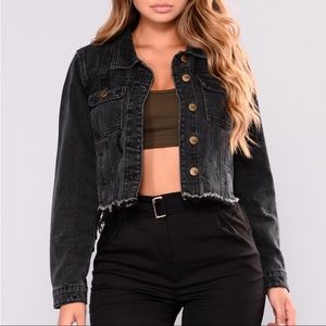 Raw Edge Denim Jacket Grey