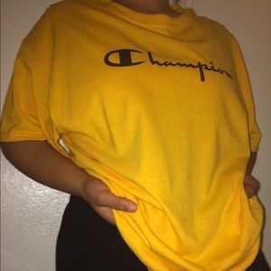 Champion gold/yellow tee