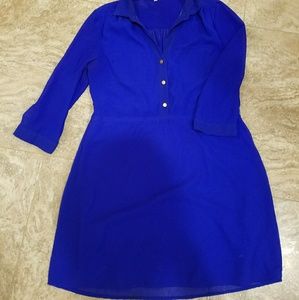 Blue chiffon aline dress