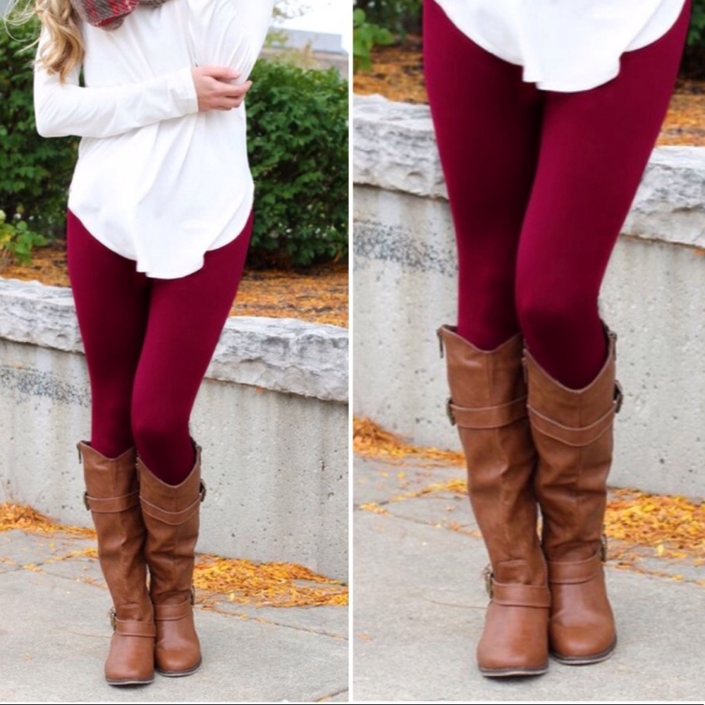 ONE LEFT!• BURGUNDY INFINITY RAINE LEGGINGS •