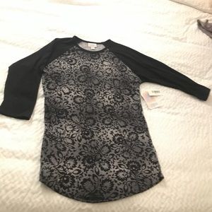 NWT LuLaRoe Randy XS Grey/Black floral pattern