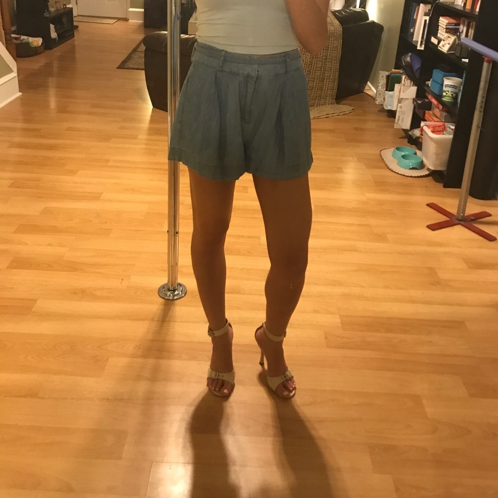 Light blue high waisted dress shorts!