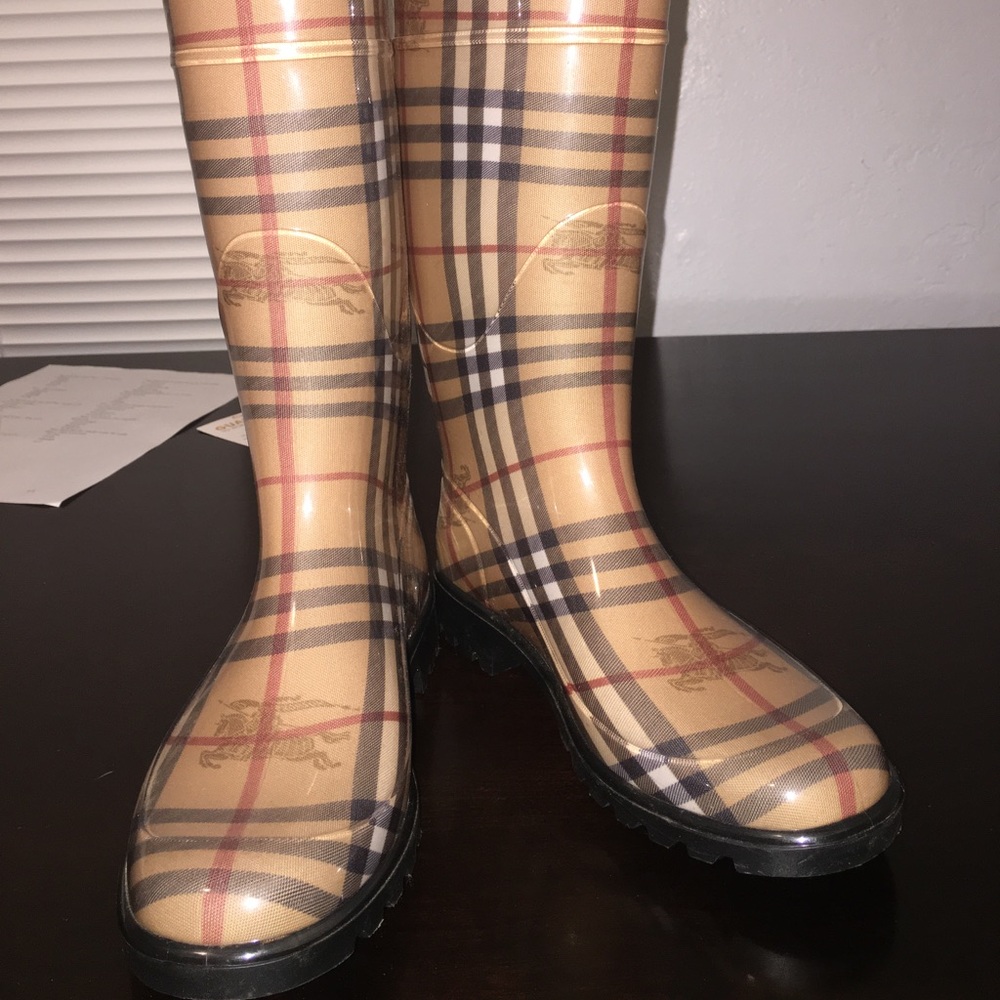 Burberry Haymarket Rain Boots