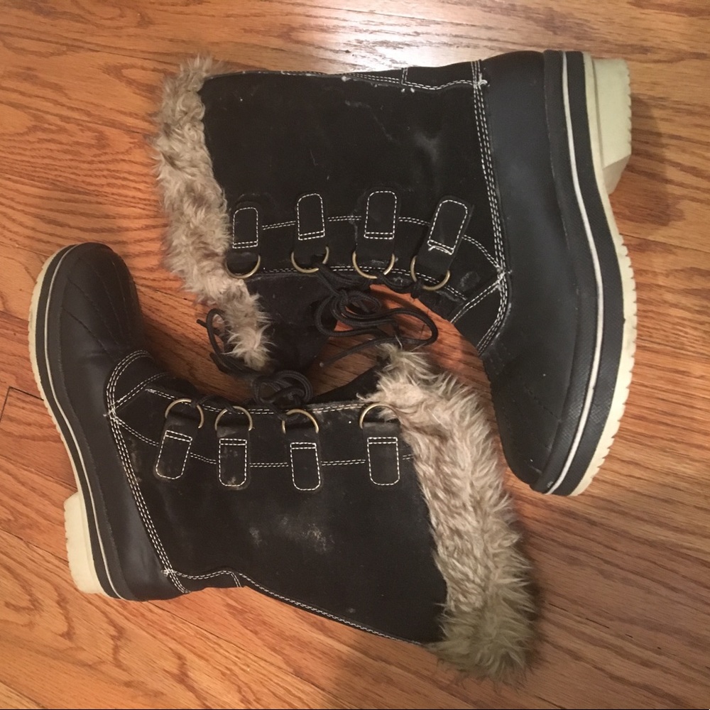 Furry winter boots