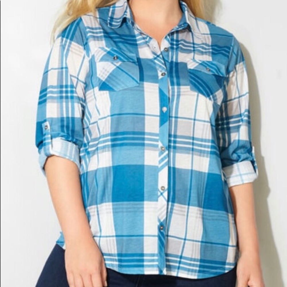 NWT Blue Plaid shirt