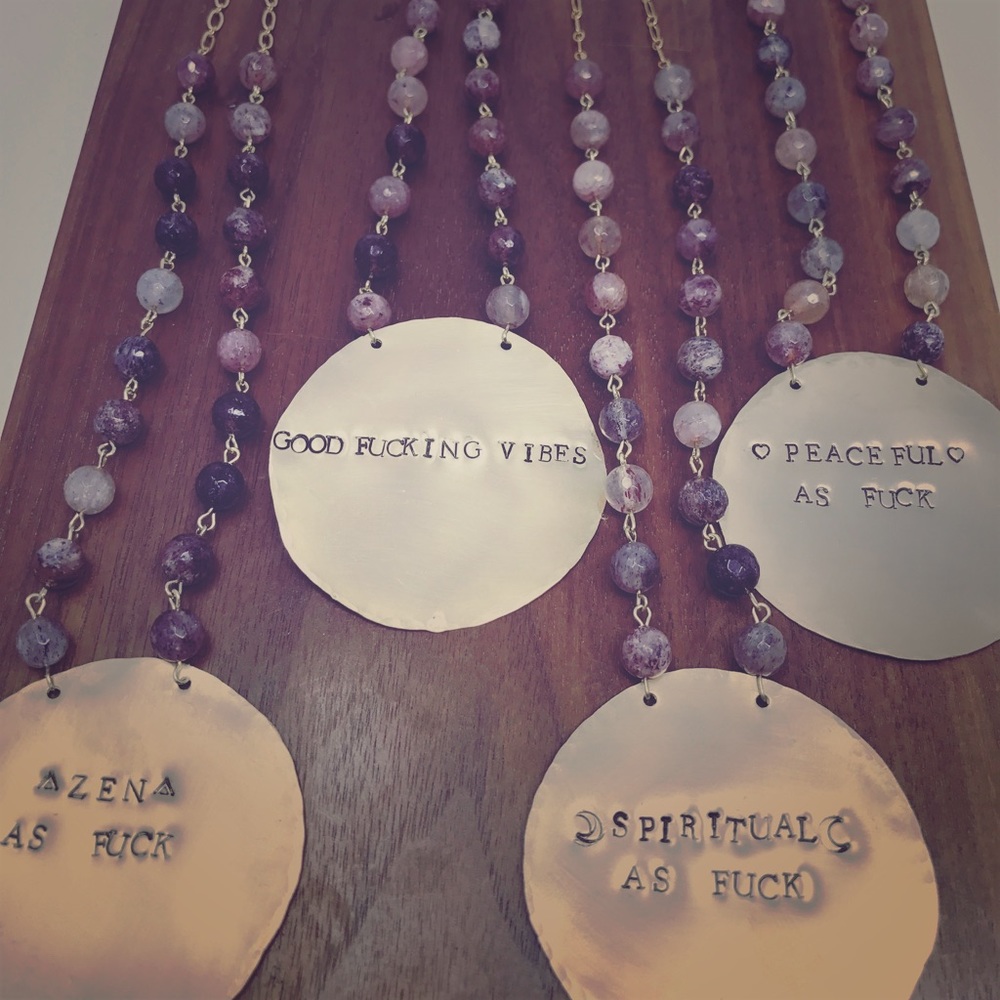 Brass Necklace➕Positive Profanity Necklace ✌🏻💜✨