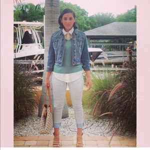 Light wash "bleach" look skinny jeans