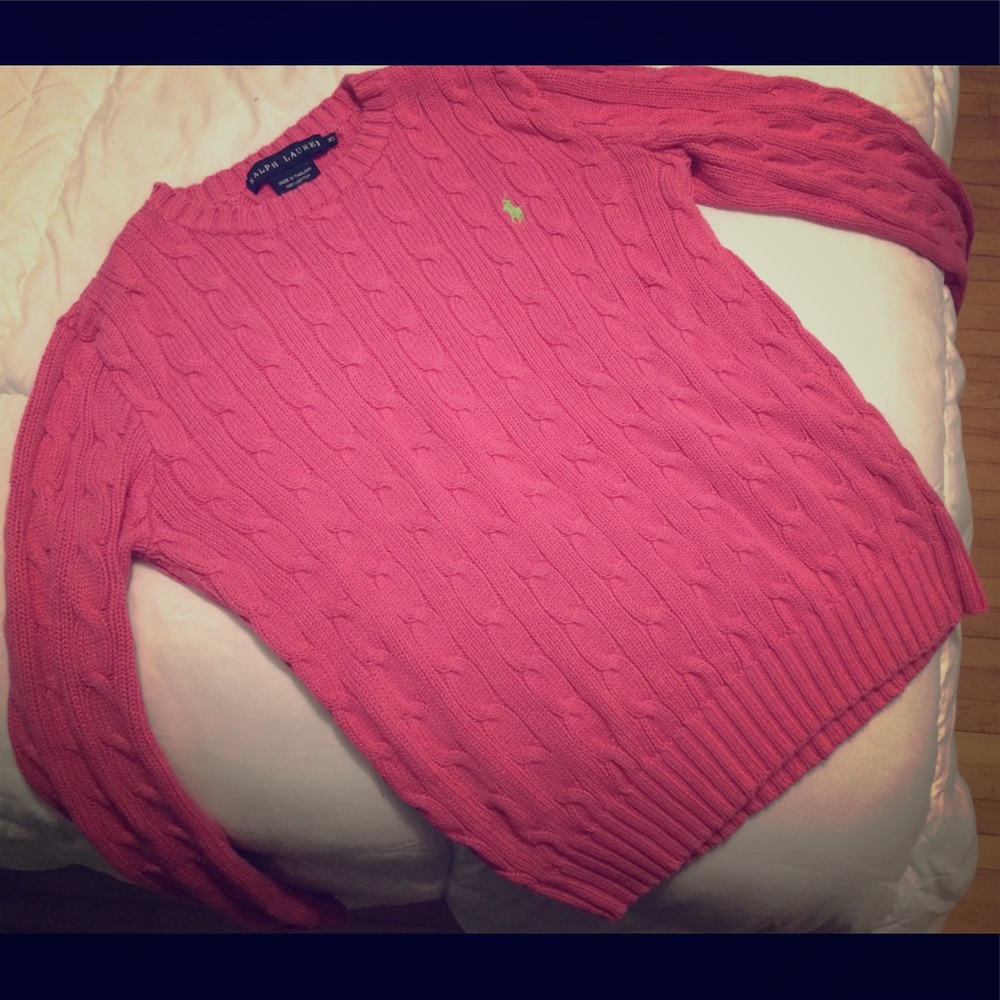 Pink Ralph Lauren pullover sweater