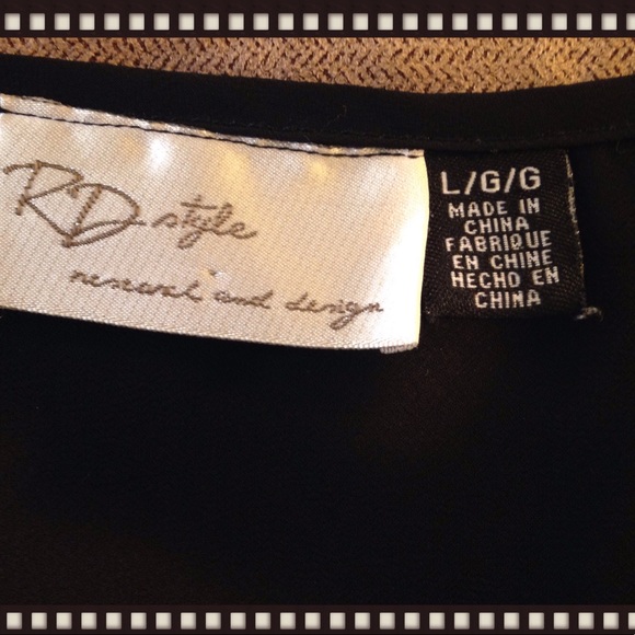 BLACK FAUX LEATHER TOP WITH SHEER BACK HI LO HEM - Picture 2 of 3