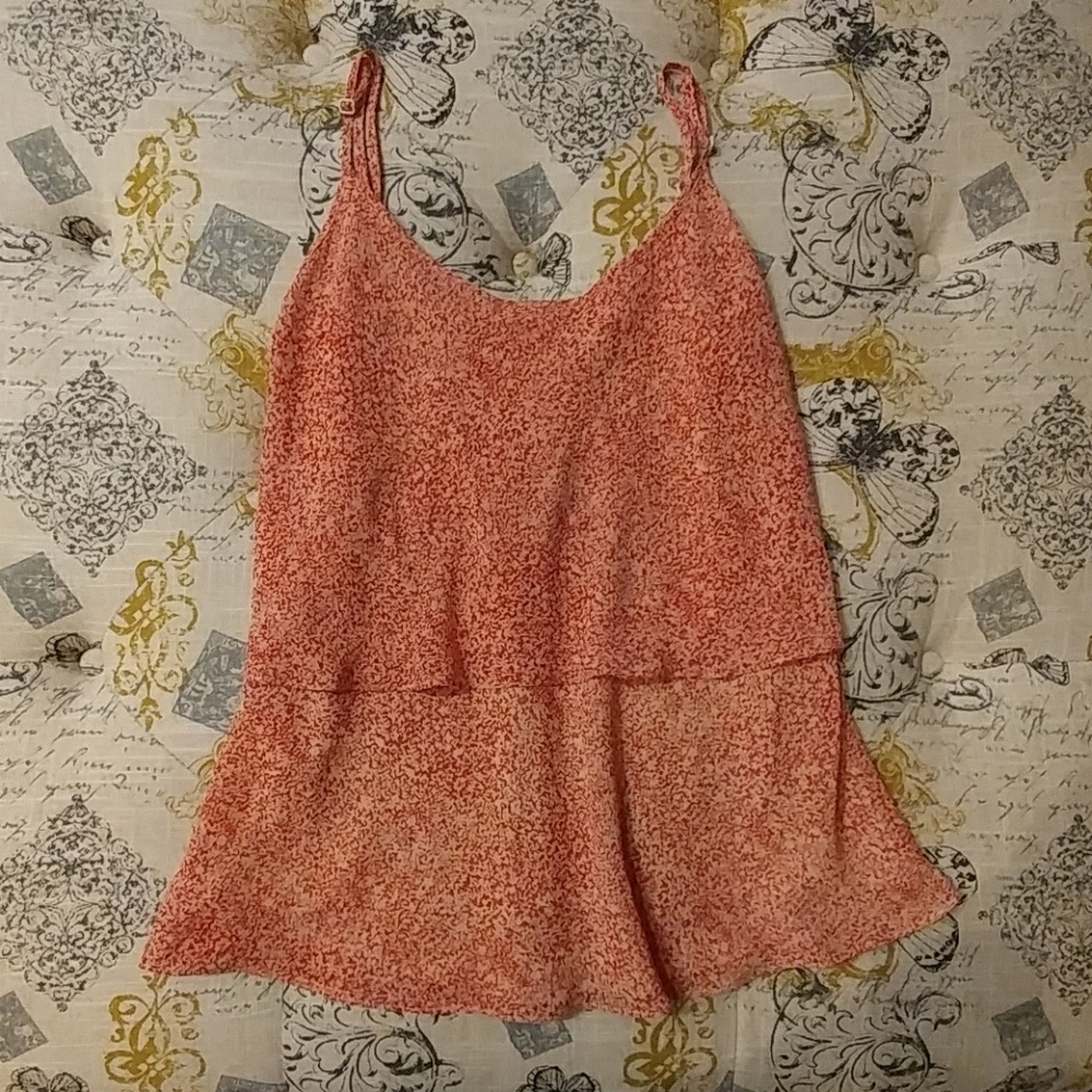 CAbi Paprika Red Ruffled Tiered Tank Style #339