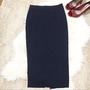 Asos Navy Blue Long Pencil Skirt Size 4