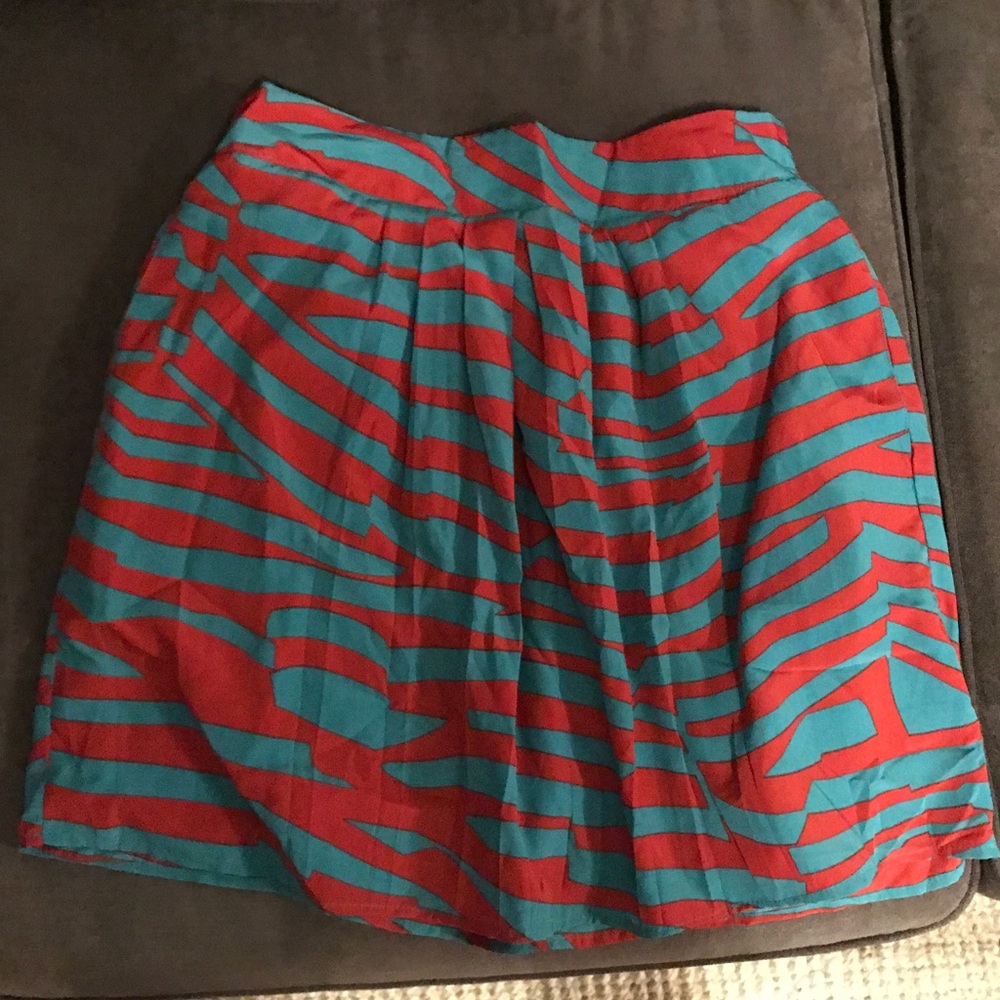 Annabella red and real striped skirt