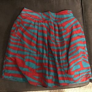 Annabella red and real striped skirt