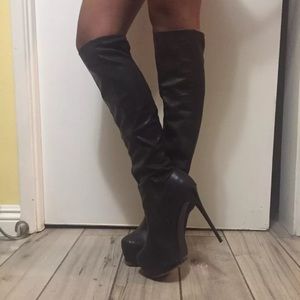 Black Platform Thigh High Boot