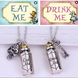 ALICE IN WONDERLAND couples necklaces ALICE IN WONDERLAND couples necklaces