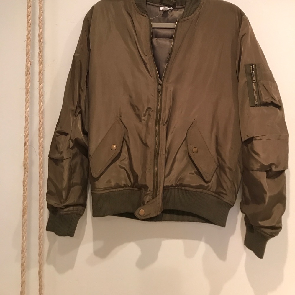 Army green bomber jacket
