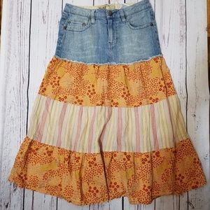 Mudd Girls Denim Patchwork Gypsy Skirt Mudd Girls Denim Patchwork Gypsy Skirt