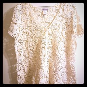 Lace button up shirt