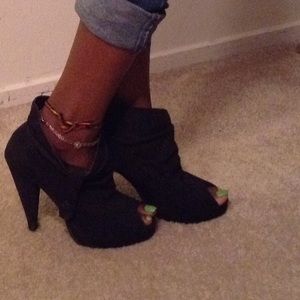 Black slouched booties