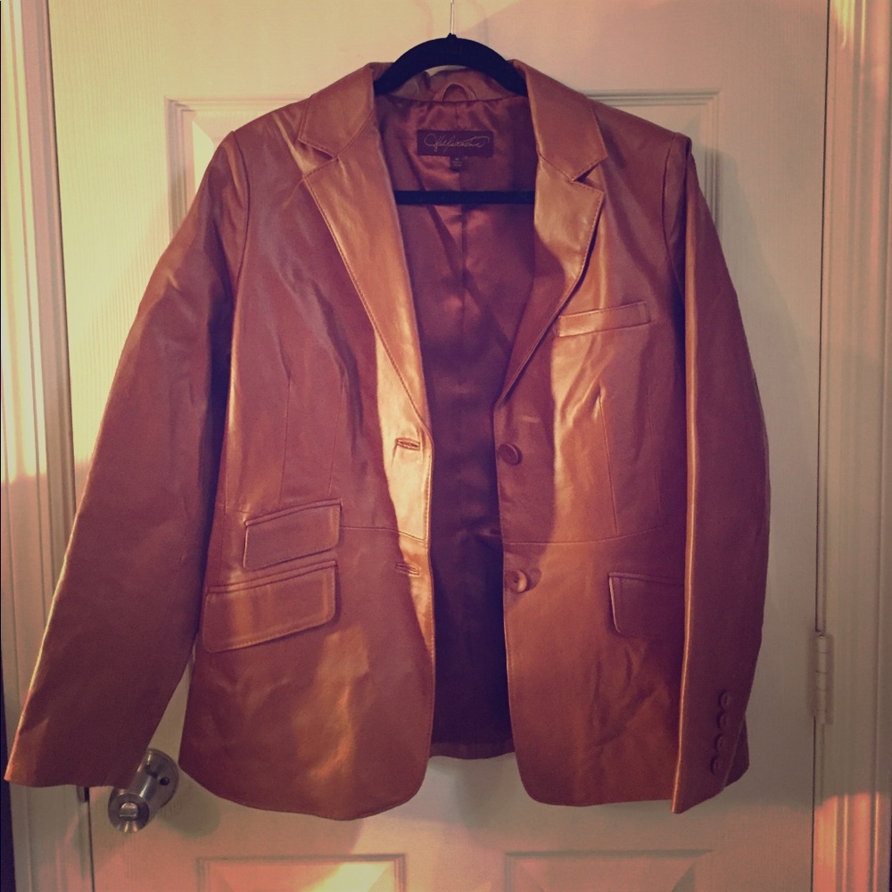 NWOT Hal Rubenstein Genuine Leather Blazer Jacket