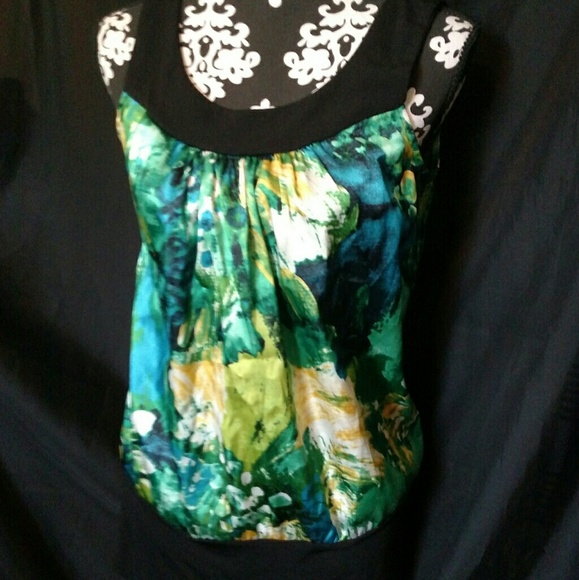 Iz Beyer Satin-like Watercolor Tank Blouse - Picture 2 of 3