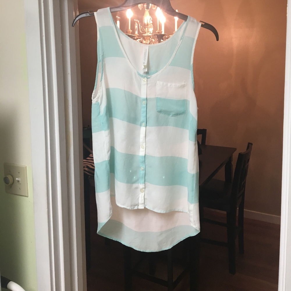 Aeropostale mint & white striped Blouse