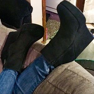 Size 6.5 platform wedge bootie faux suede Size 6.5 platform wedge bootie faux suede