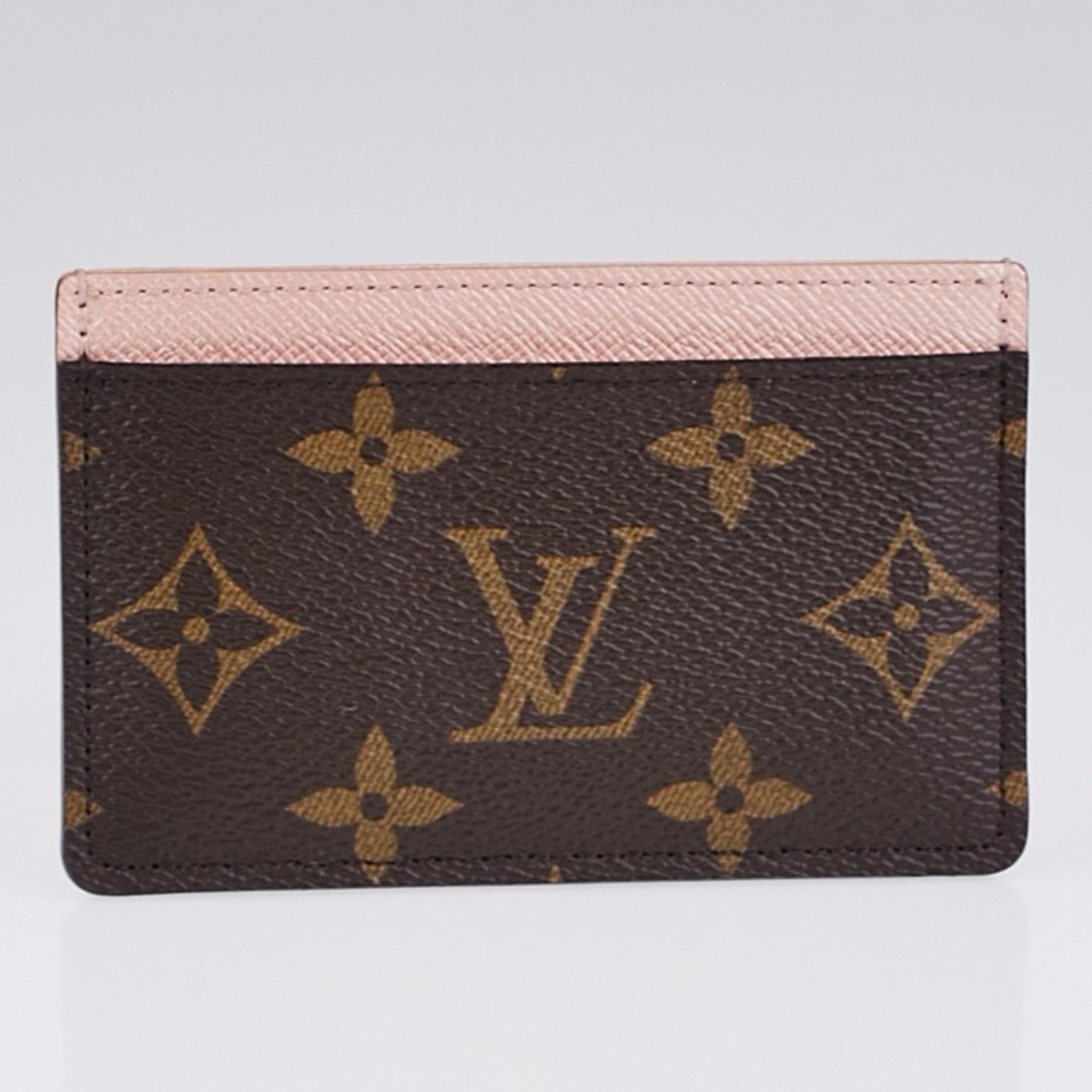 LOUIS VUITTON Rose Nacre Monogram Canvas Card Hold