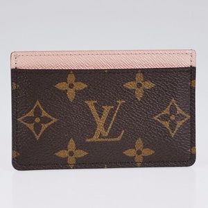 LOUIS VUITTON Rose Nacre Monogram Canvas Card Hold