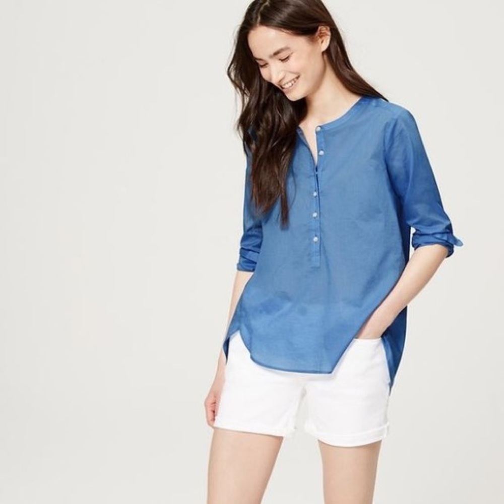 Collarless Cotton Softened Shirt