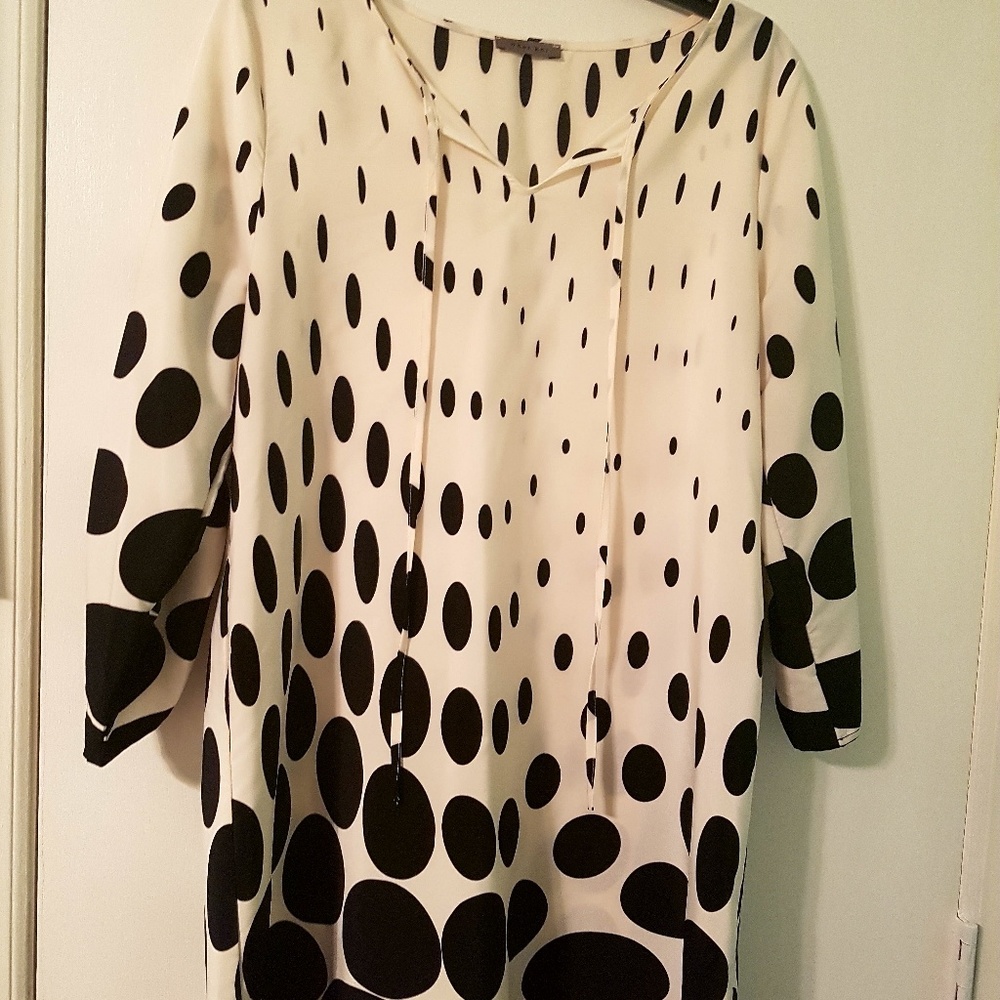 Cream & black polka dot dress
