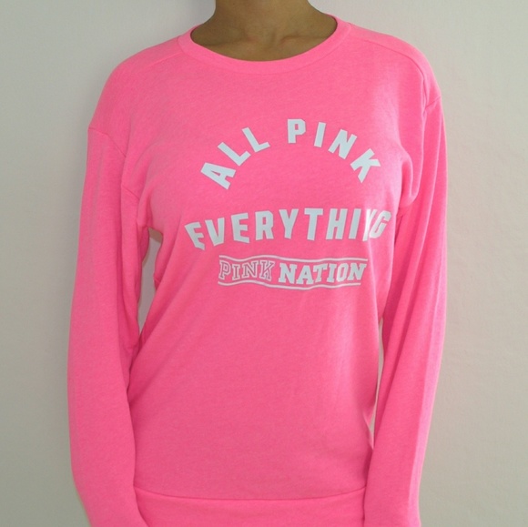 PINK Victoria's Secret Tops - Victoria's Secret PINK Boyfriend Crew Campus Sweat