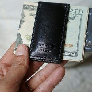 Coach leather money clip