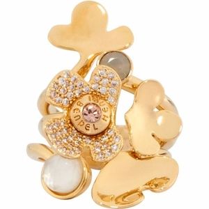 Henri Bendel Hibiscus Gold Stack Ring Henri Bendel Hibiscus Gold Stack Ring