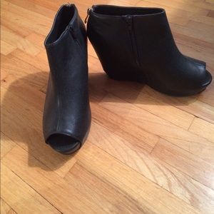 Platform Wedge Peeptoe Booties