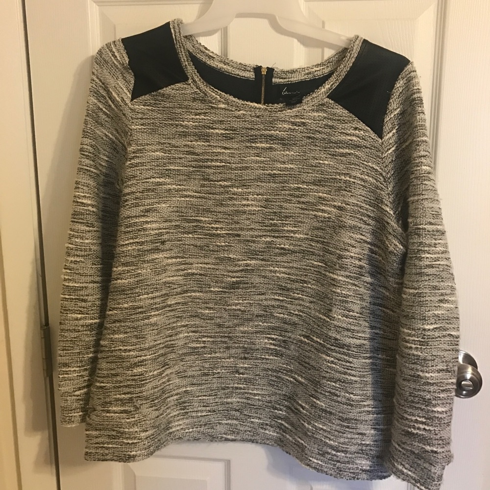 Lane Bryant sweater with "leather" shoulders
