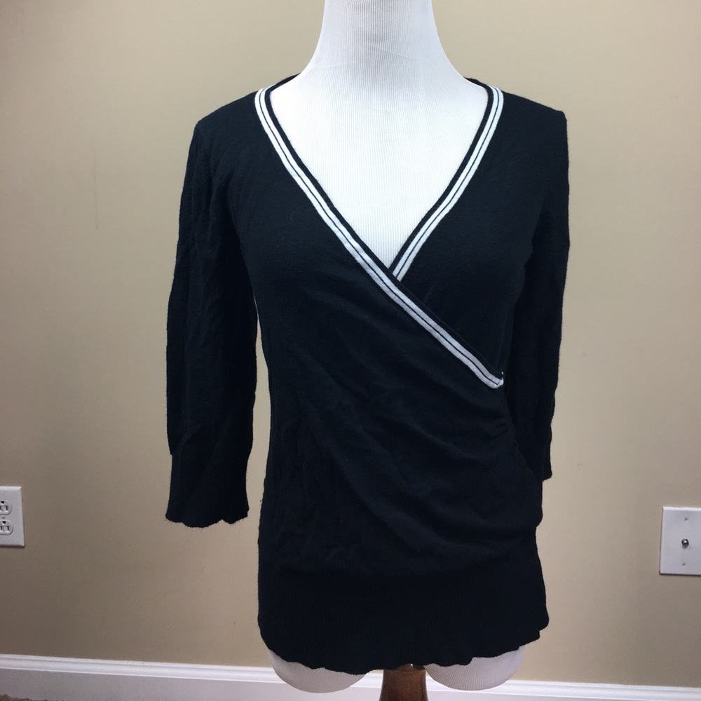 Maurice's XL black wrap long sleeve Blouse. EUC.