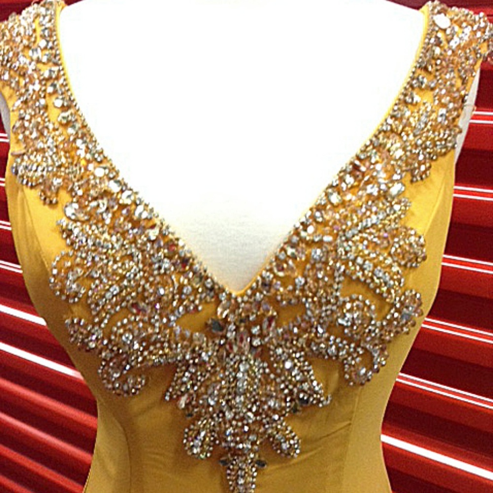 NEW Gown Party Prom Long Evening Dress Mustard