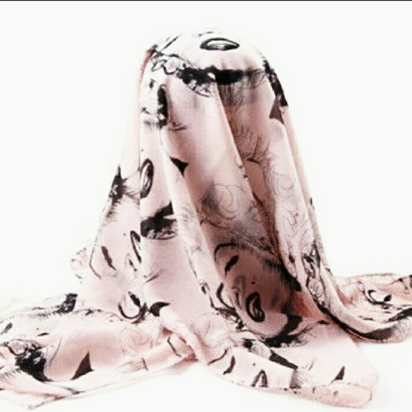 Blush Pink Chiffon Marilyn Monroe Scarf - Picture 2 of 4