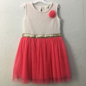 Cream and coral dress