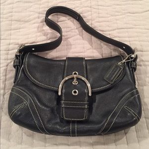 Coach Leather Shoulder Bag w/ Silver Hardware.