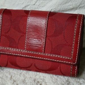 Coach leather and cloth coin wallett