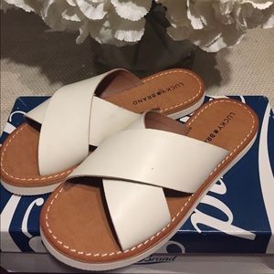 Lucky Brand Dadeen Slide Sandals in White