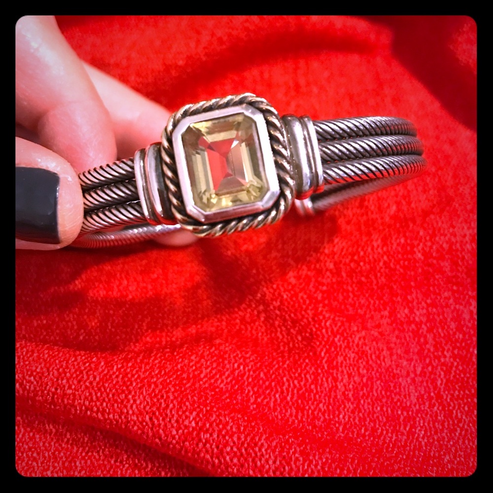 Vintage Designer citrine (yellow) cable bracelet