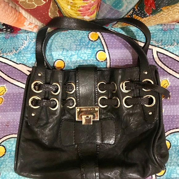Jimmy Choo Handbags - Jimmy Choo black bikers leather Ramona satchel